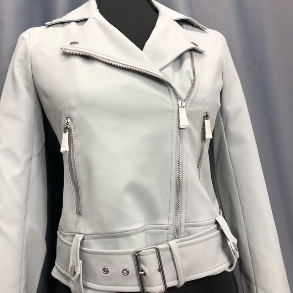 Club Monaco-Blue blazer moto zipper jacket - Picture 6 of 9